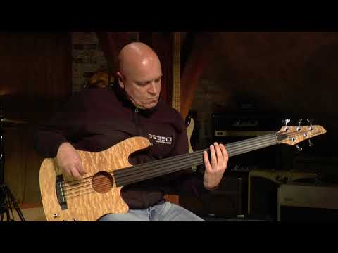 Carvin electro-acoustic bass AC 50 F fretless presented by Vintage