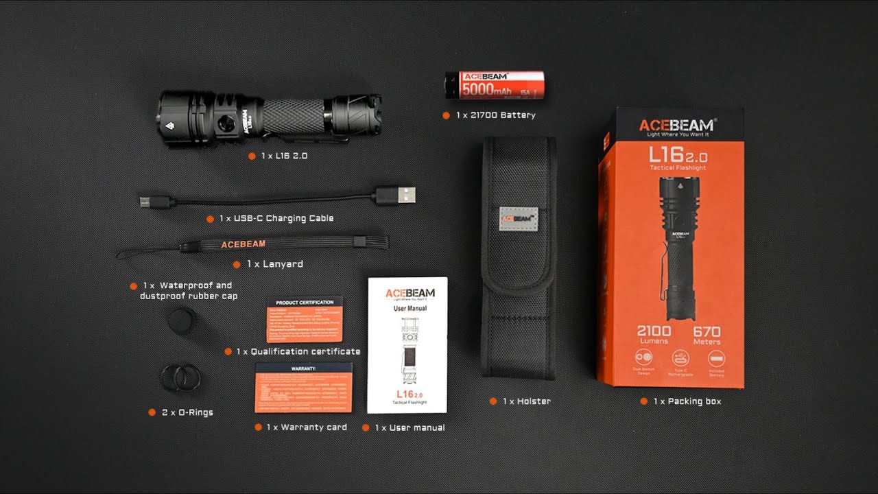 L16 2.0 Tactical Flashlight|Acebeam® Official Store |High-Powered