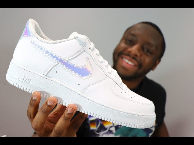 Air Force 1 Iridescent Pixel White On Feet Sneaker Review