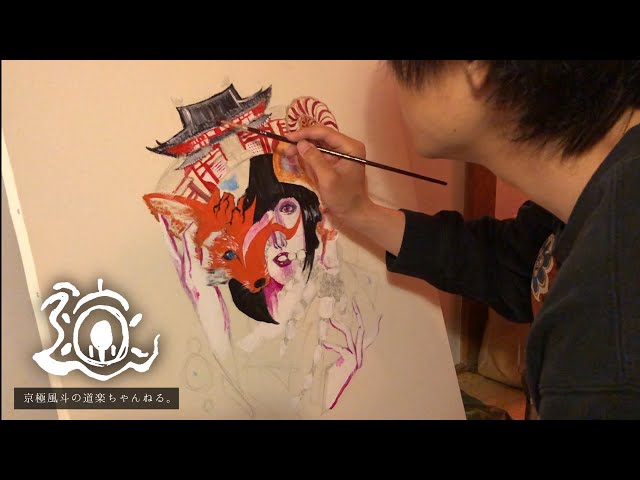 A young comedian paints on a canvas for the first time in his life
