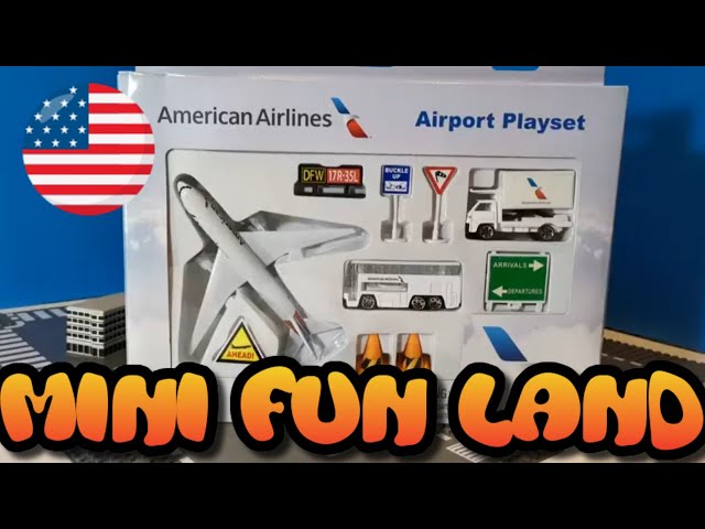 Unboxing of Daron American Airlines Airport Play Set Mini Fun Land