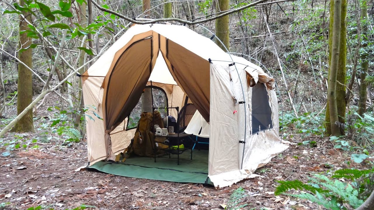 おこもり最高!カヌーテントで冬ソロキャンプ【GOGlamping】 - YouTube