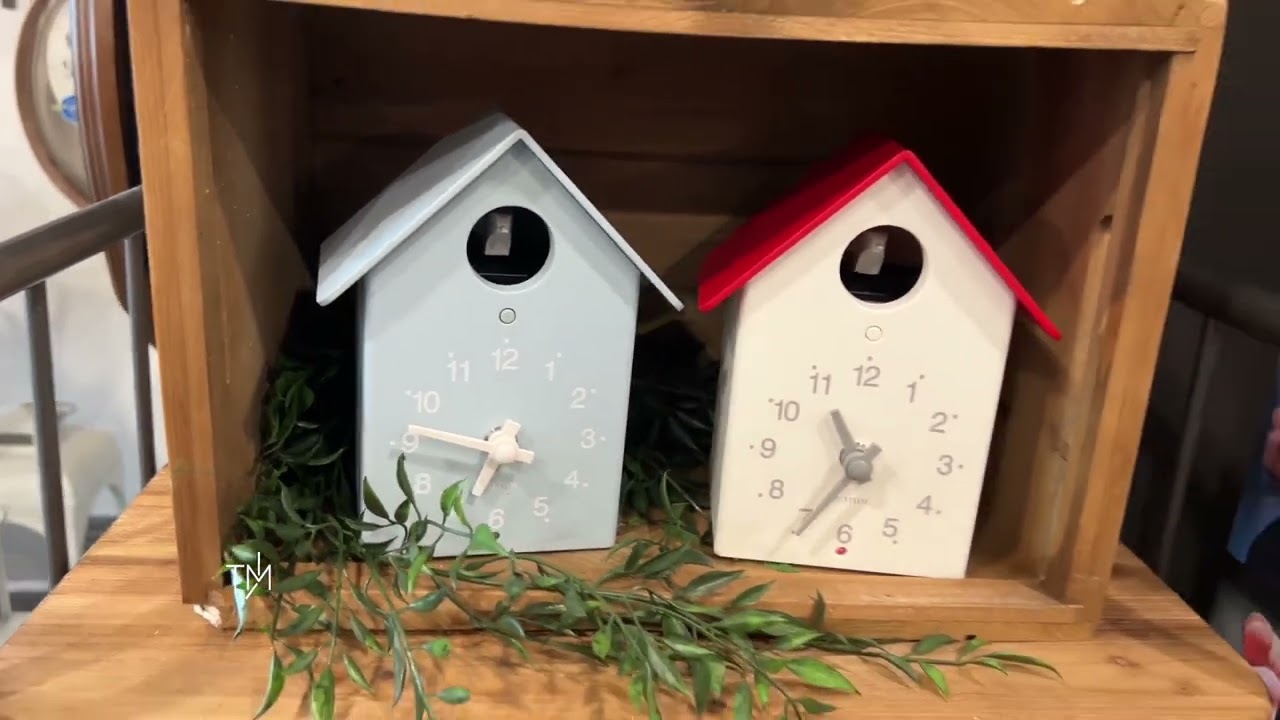 RHYTHM “Tori House” Cuckoo Clocks - 4RH797SR01 (White/Red