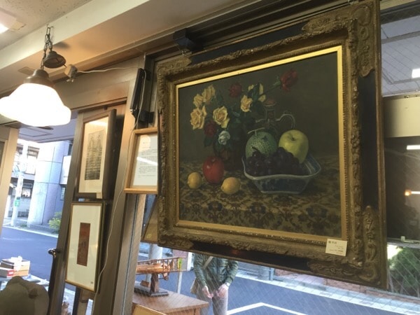 洋画家・鱸(すずき)利彦 油絵「花と果物圖」 | 骨董品の買取なら杉並区