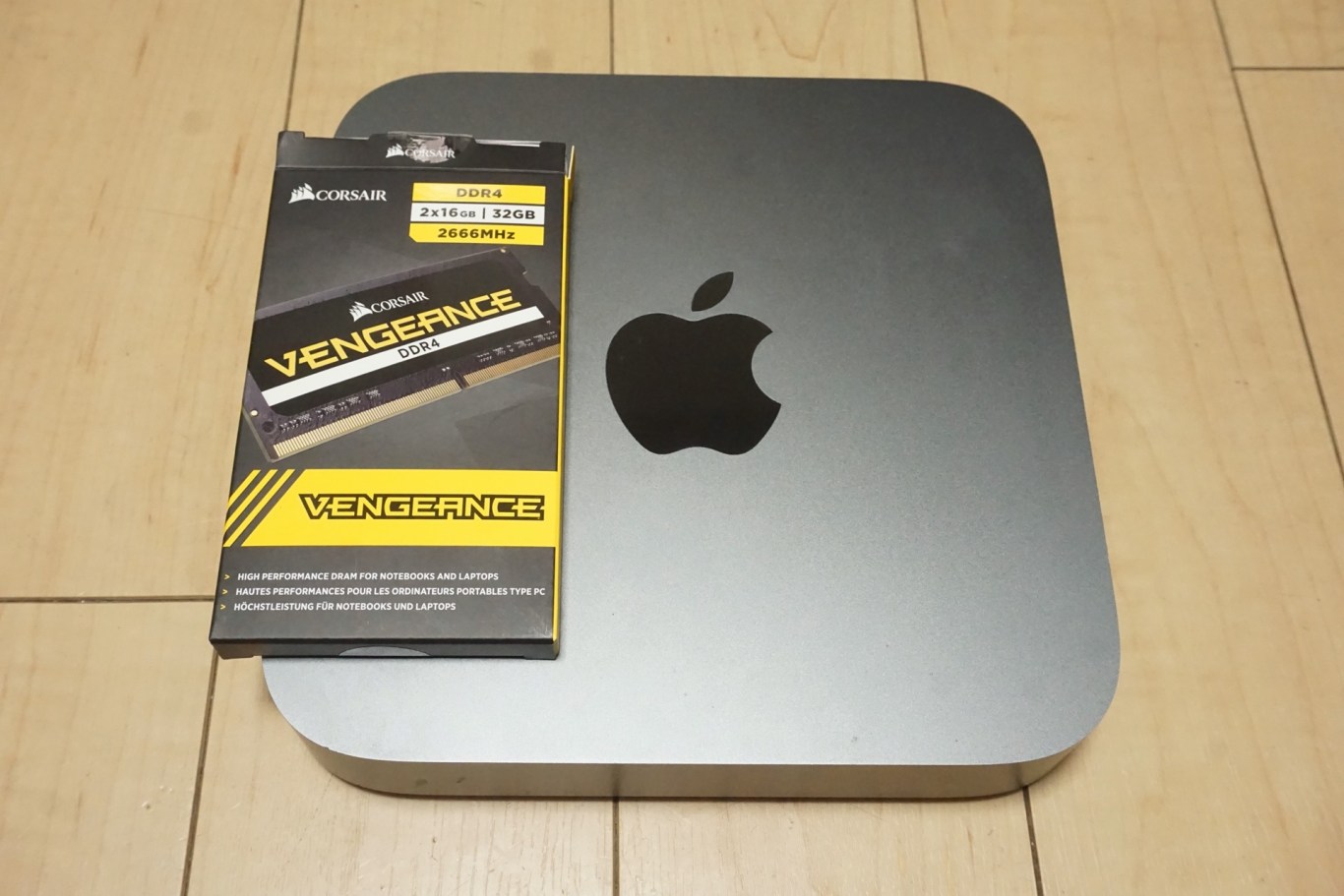 Mac mini 2018のメモリ交換、CORSAIR VENGEANCE DDR4 SO-DIMM 32GBに