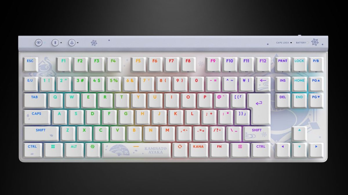 ロジクールG、『原神』神里綾華モデルの薄型ワイヤレスキーボード