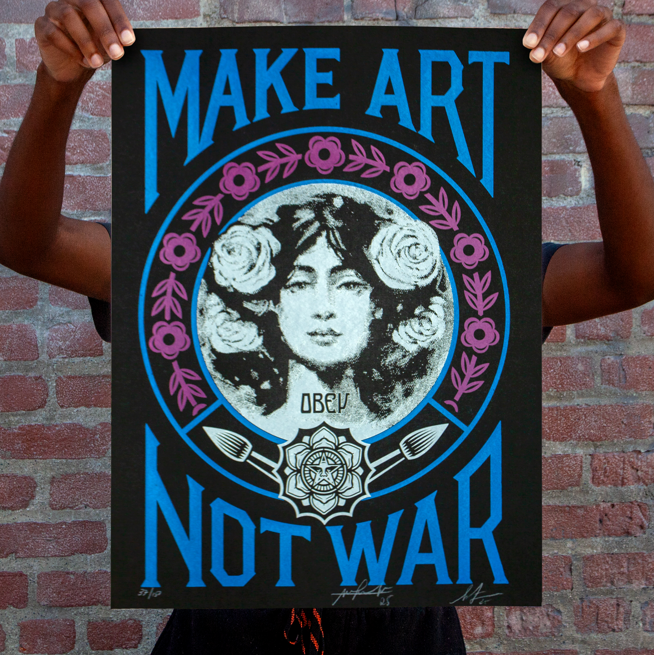 Make Art Not War (Painting) - Black - Obey Giant