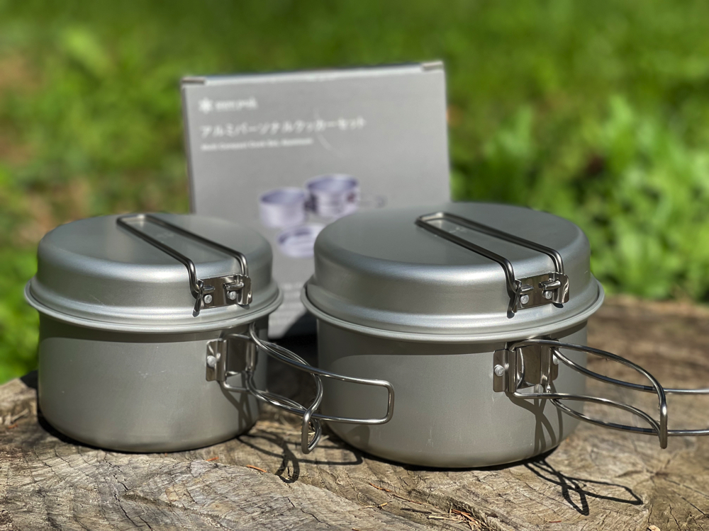 snow peak ステンレスパーソナルクッカー＆箸セット ポーチ付き 絶版品