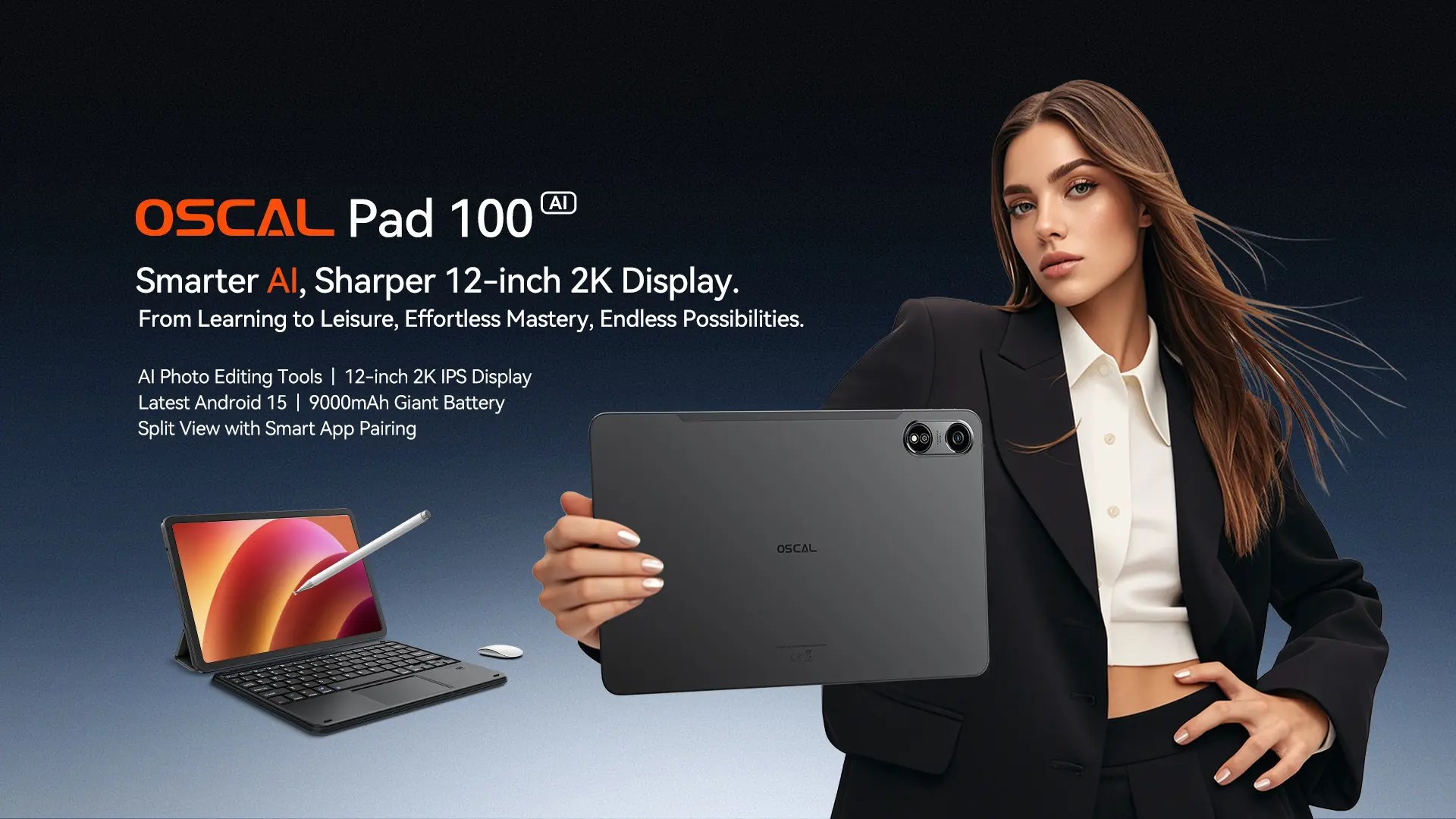 OSCAL Pad 100 が登場～12型2KディスプレイにAndroid 15 OSを搭載した