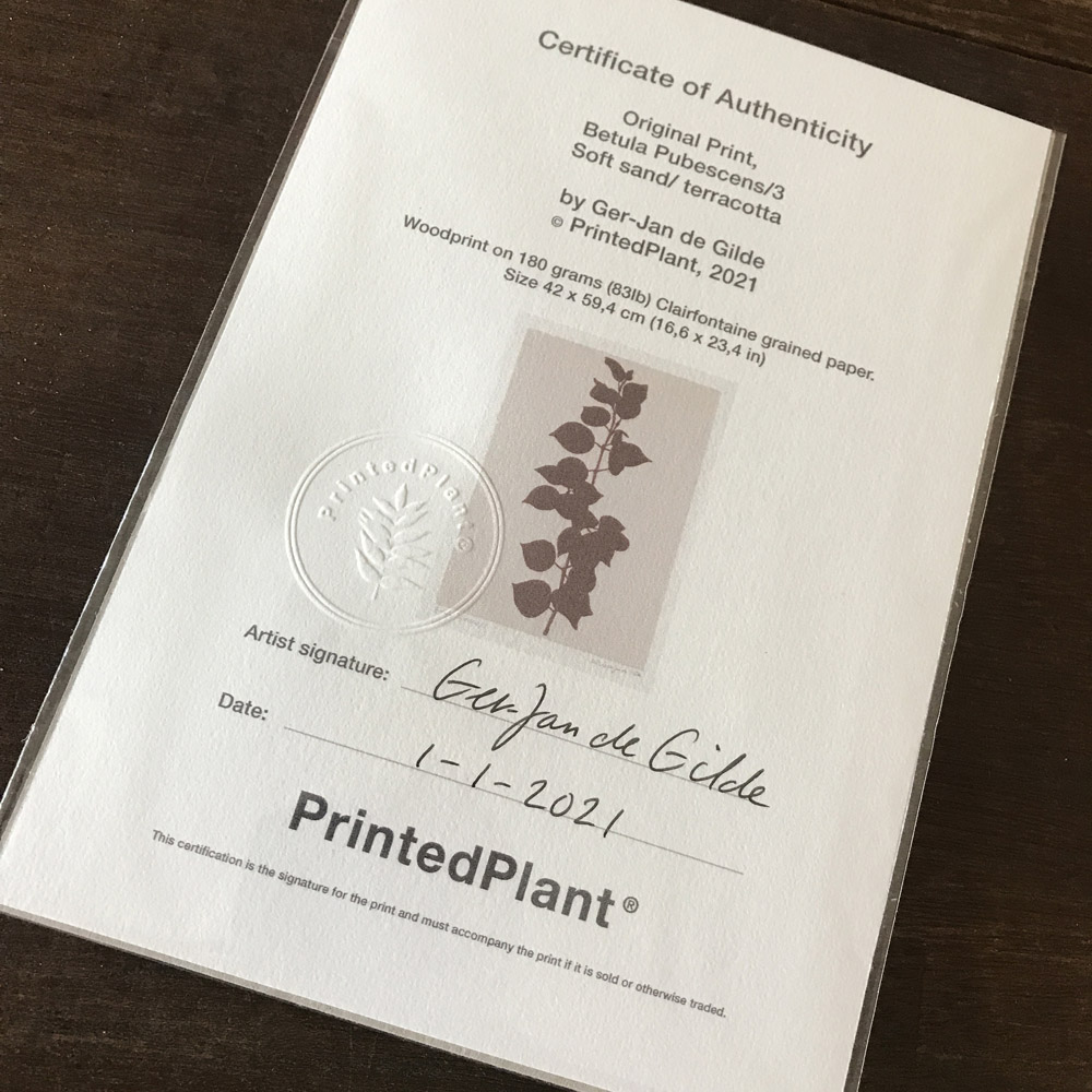 Certificate of Authenticity – PrintedPlant®