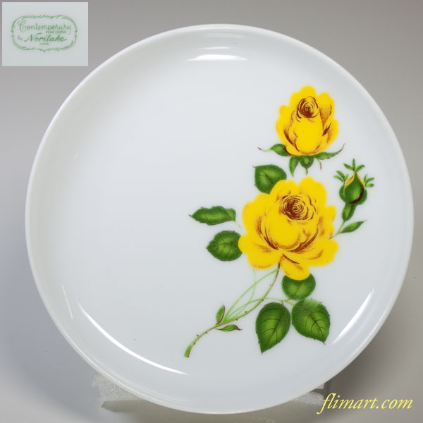 ノリタケ黄薔薇柄花柄プレート : 昭和レトロポップ食器雑貨通販