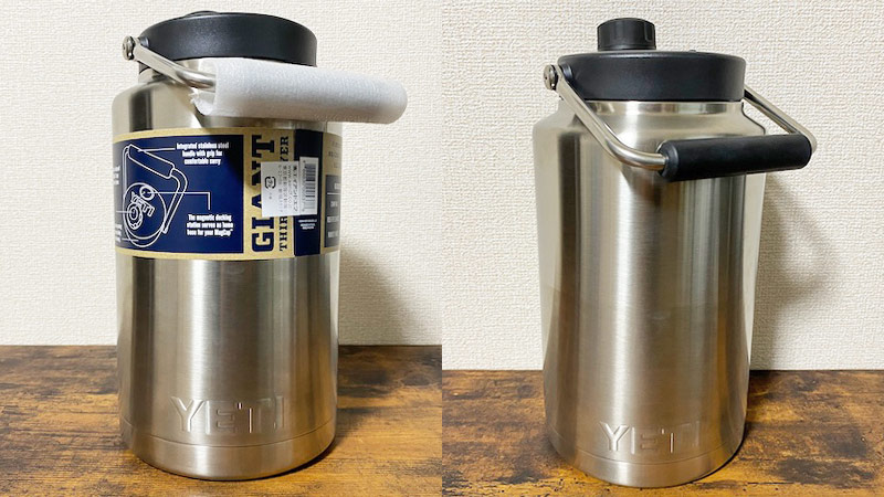 YETIのランブラーステンレスジャグ（ワンガロン/ハーフガロン）は氷