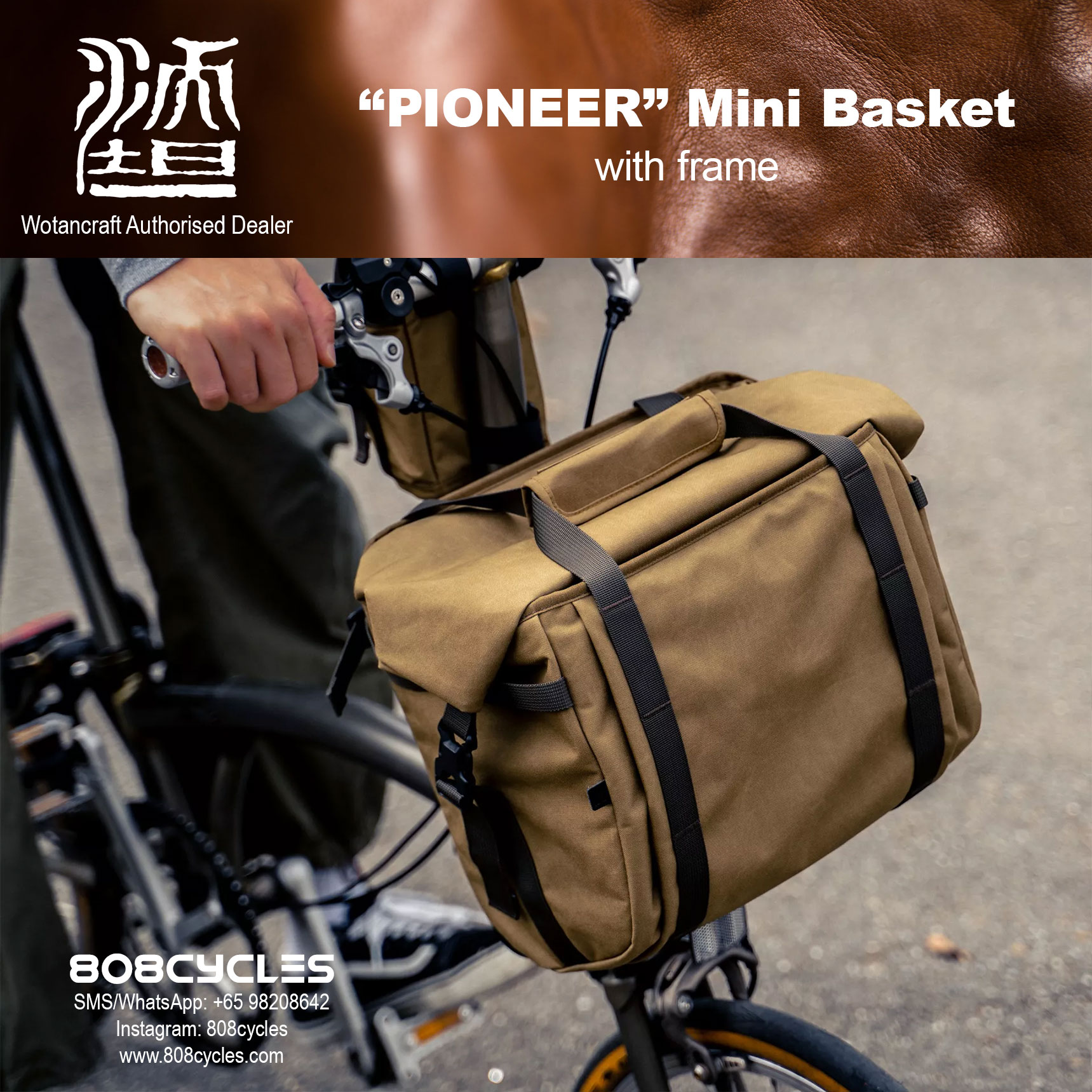 Wotancraft “Pioneer” Mini Basket Bag for Brompton – 808 Cycles