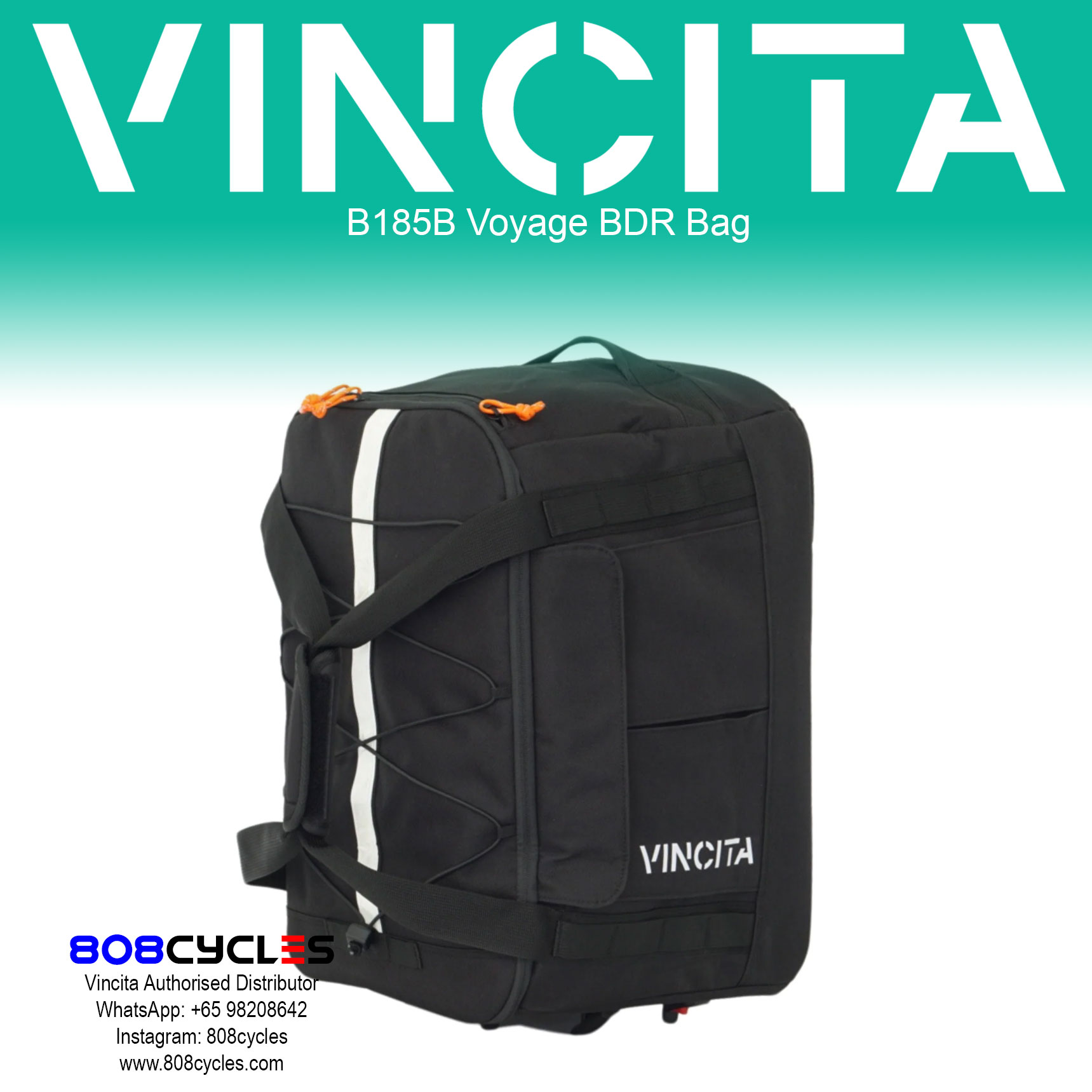 Vincita B185B Voyage BDR Bag – Backpack Dufflebag Rackbag – 808 Cycles