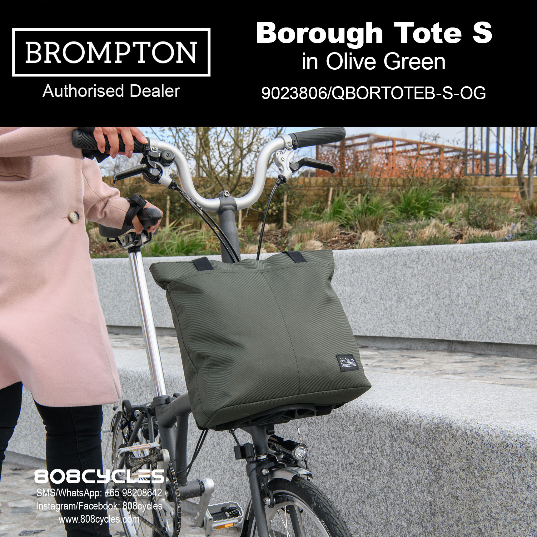 BROMPTON Borough Tote S in Olive Green – 808 Cycles
