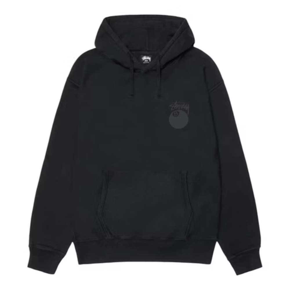 Stussy 8 Ball Pigment Dyed Black Hoodie
