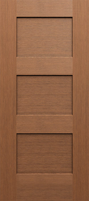 FG3PESHK 3-Panel Premium Shaker Fir Grain Fiberglass Exterior Door