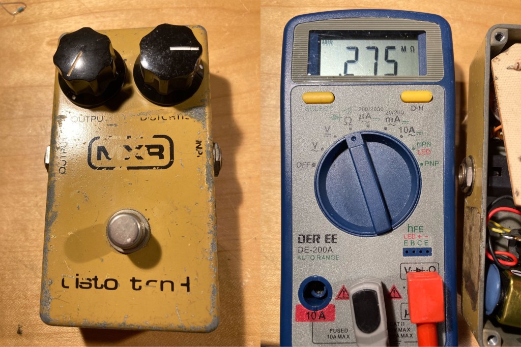 80ビンテージ MXR DISTORTION+ 最後の問題パーツは抵抗つまりポット