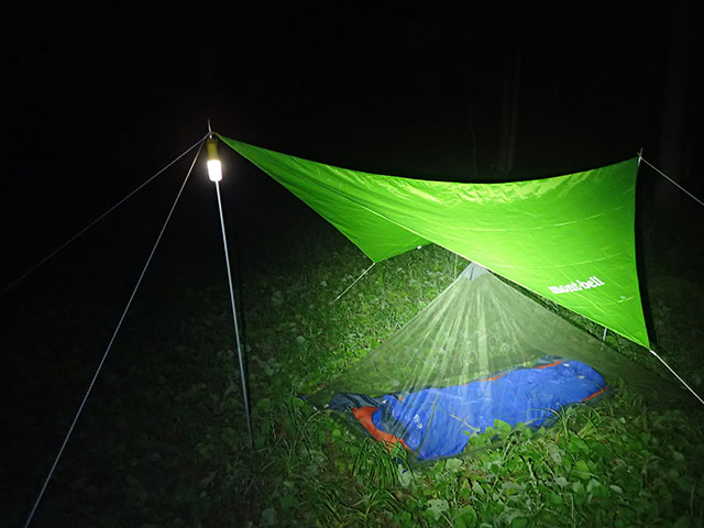 タープ泊テスト｜モンベルミニタープの使い方 | 魚ココロあれば水