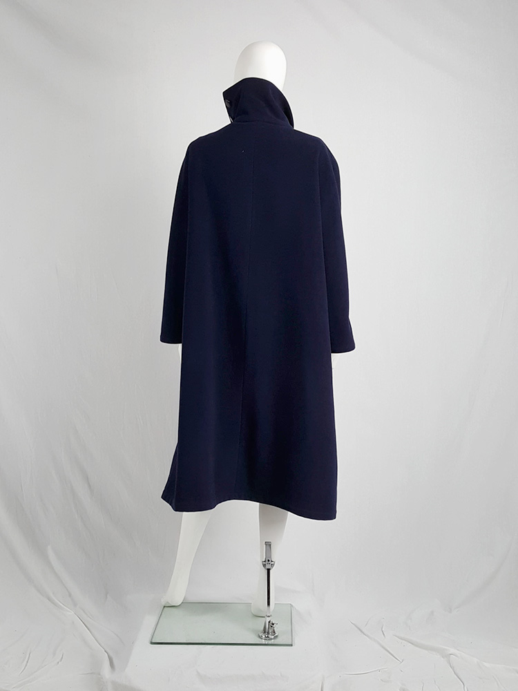 Yohji Yamamoto dark blue oversized sculptural coat — 1980s