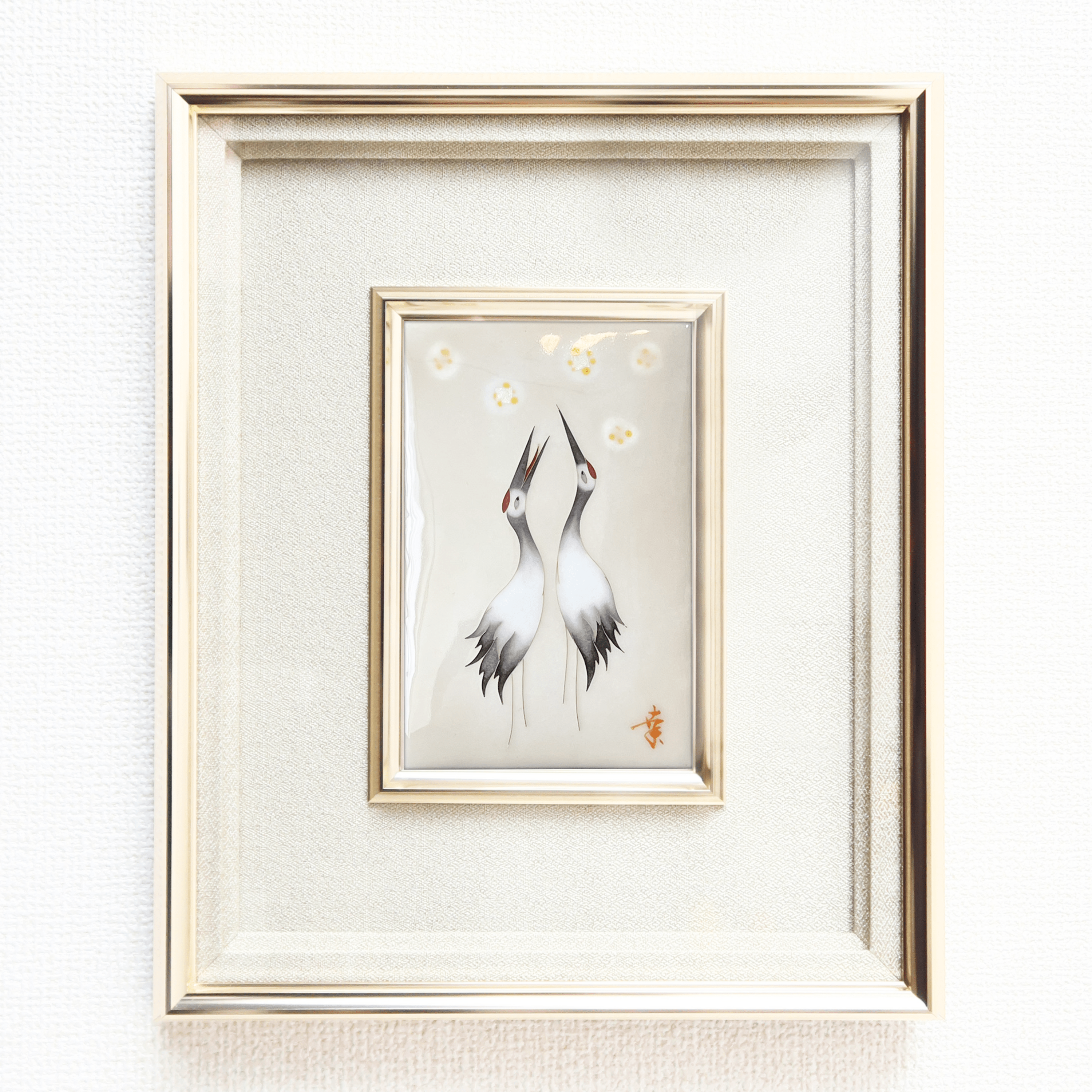 七宝額絵《夫婦鶴》6*4 – 田村七宝工芸 七宝焼窯元【公式サイト】