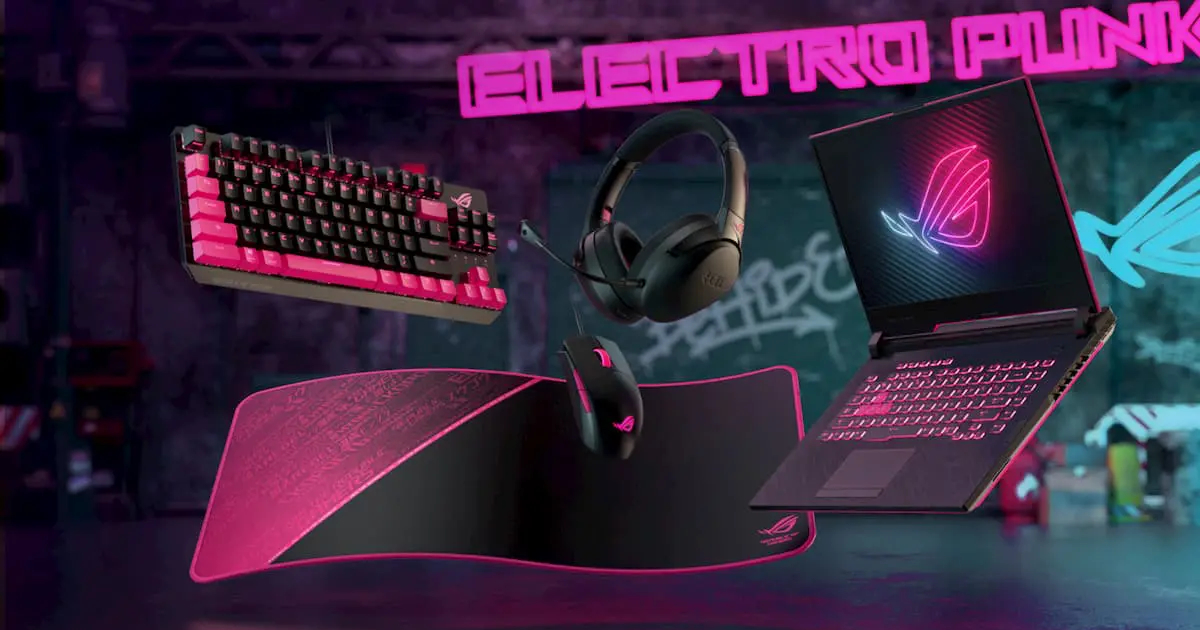 多款ROG人氣產品推出黑色&粉色全新配色「Electro Punk」設計款 | Saiga