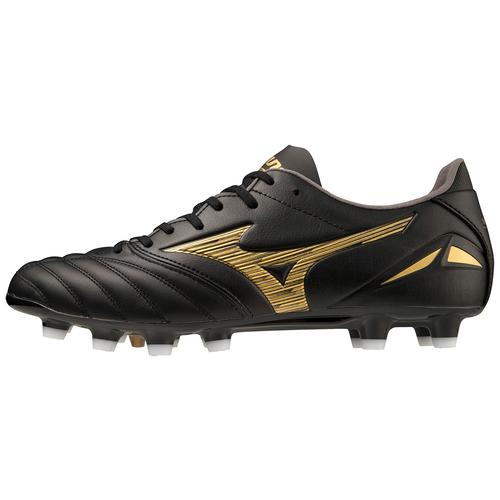 Morelia Neo IV Pro FG Firm Ground KL Soccer Cleat, Black/Gold