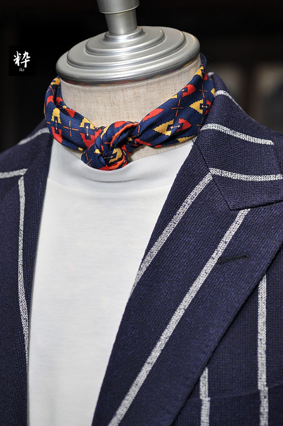 ネイビー ストライプ ジャケット Caccioppoli 