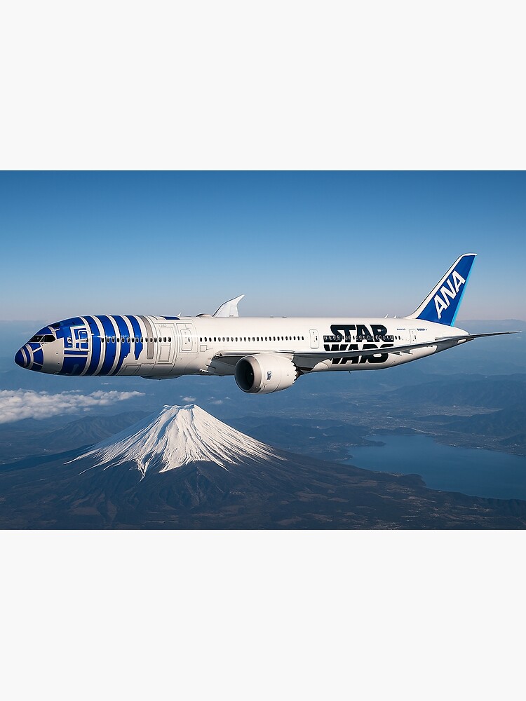 ANA 787 R2-D2 Star Wars Livery Over Mount Fuji