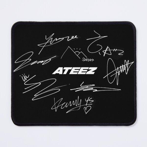 ATEEZ - Logo + autographs (black)