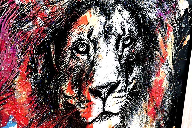 アートフレーム ライオン クリスタルピクチャー ウォールデコ