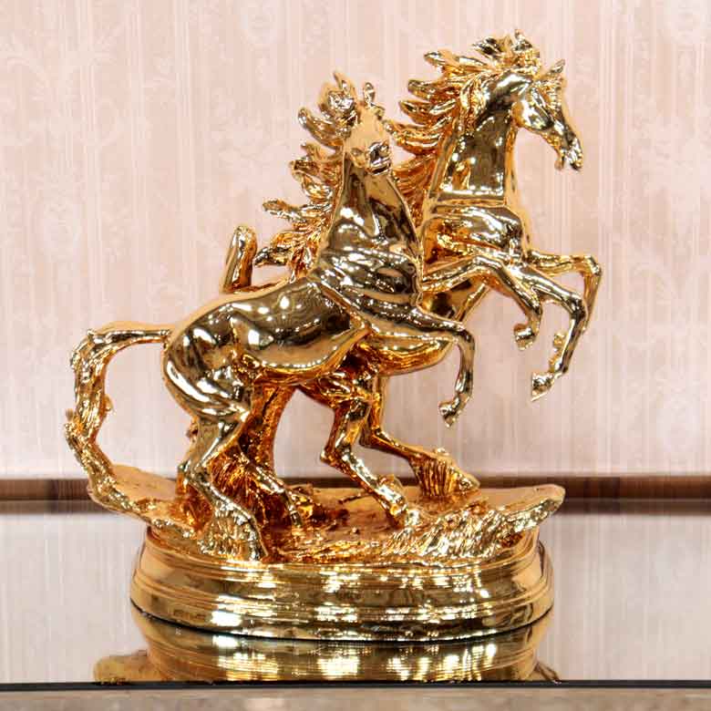 馬の置物 オブジェ ツインホース 風水 縁起物 オーナメント – 輸入家具
