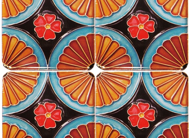 台湾マジョリカタイル柄 ブリキ製コースター【木子創意MUZI-ART】通販