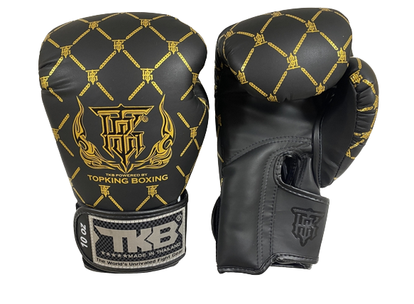 TOP KING セミレザー ボクシンググローブ ブラック/ゴールド | 格闘技
