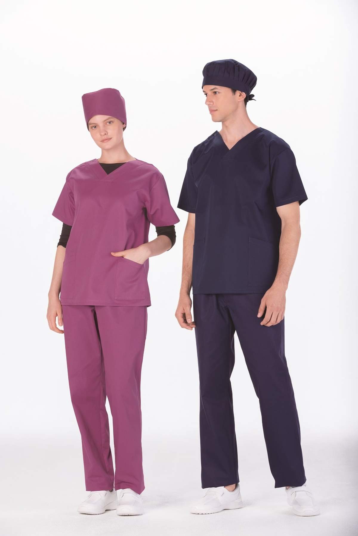 男女兼用上衣 スクラブ 24-8272-0001 バーガンディ Mediguard(ナガイ