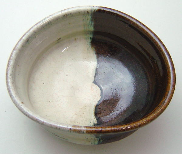 茶器/茶道具 抹茶茶碗】 唐津焼き 掛分け 沓形 鶴田純久作 （掛け分け