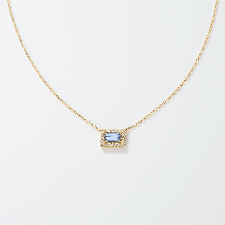 AI007]K18サファイア/ダイヤモンド/ネックレス(ゴールド): Hyacca