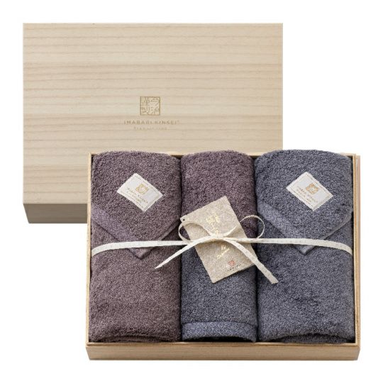 今治謹製 ご褒美タオル 木箱入り バスタオル2枚・フェイスタオル2枚