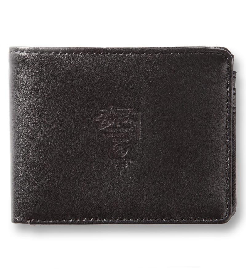 Stüssy - Black Classic Bi-Fold Wallet | HBX