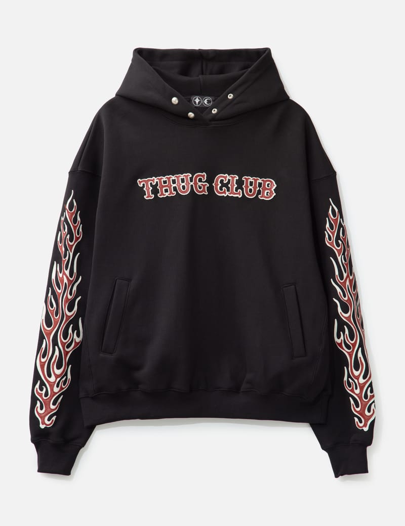 THUG CLUB Dragon Chopper Hoodie - Heavyweight black graphic hoodie