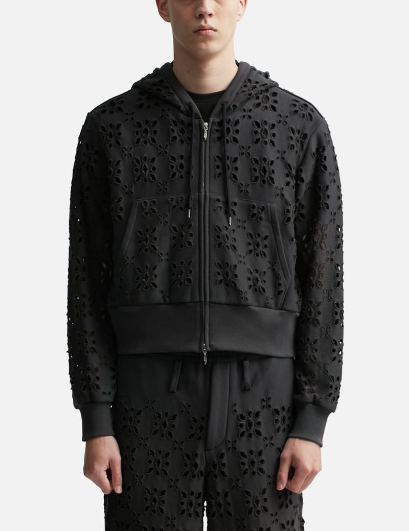 MASU - FLOWER HOLE ZIP-UP SWEAT PARKA | HBX