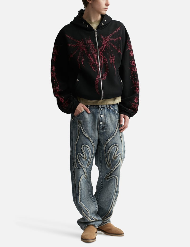 サグクラブ - Dragon Stud Zip-Up Hoodie | HBX