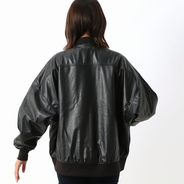 プーマ／PUMA】T7 オーバーサイズ フェイクレザー ボンバー