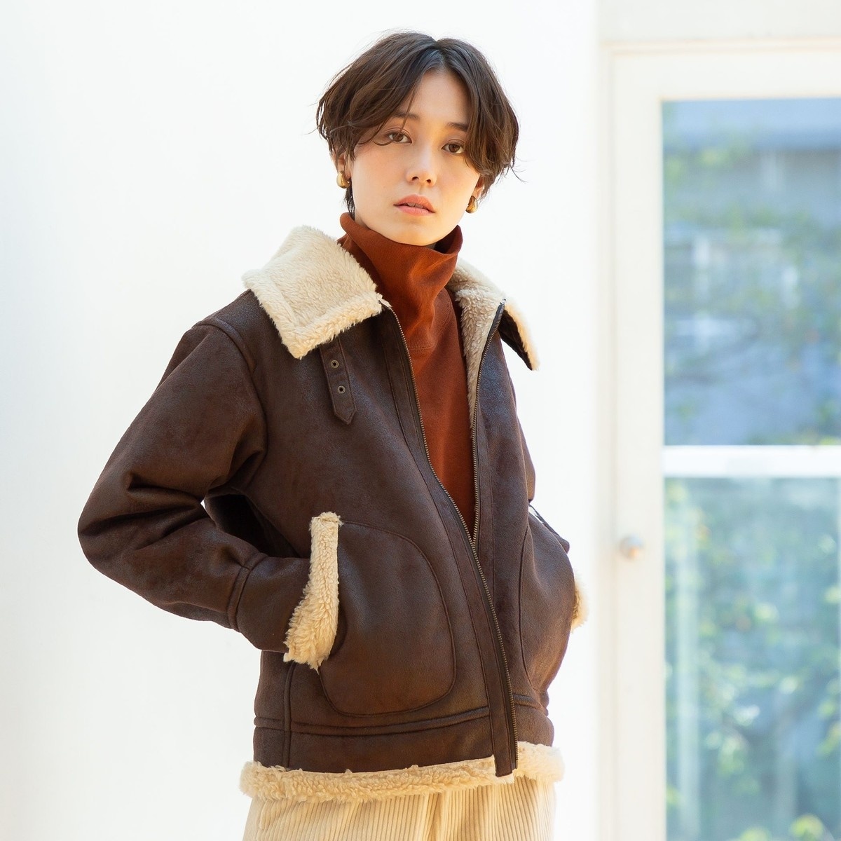 フェイクムートンB-3ジャケット（ブルゾン/ボアジャケット