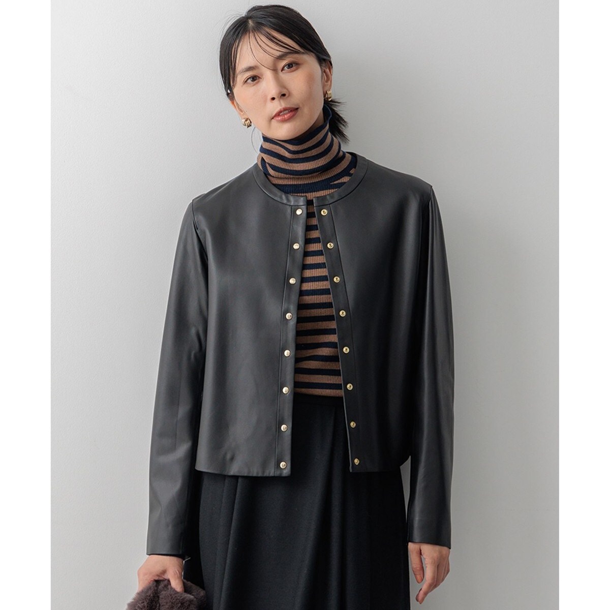 ラムレザー ノーカラージャケット | 23区(23KU) | マルイウェブチャネル