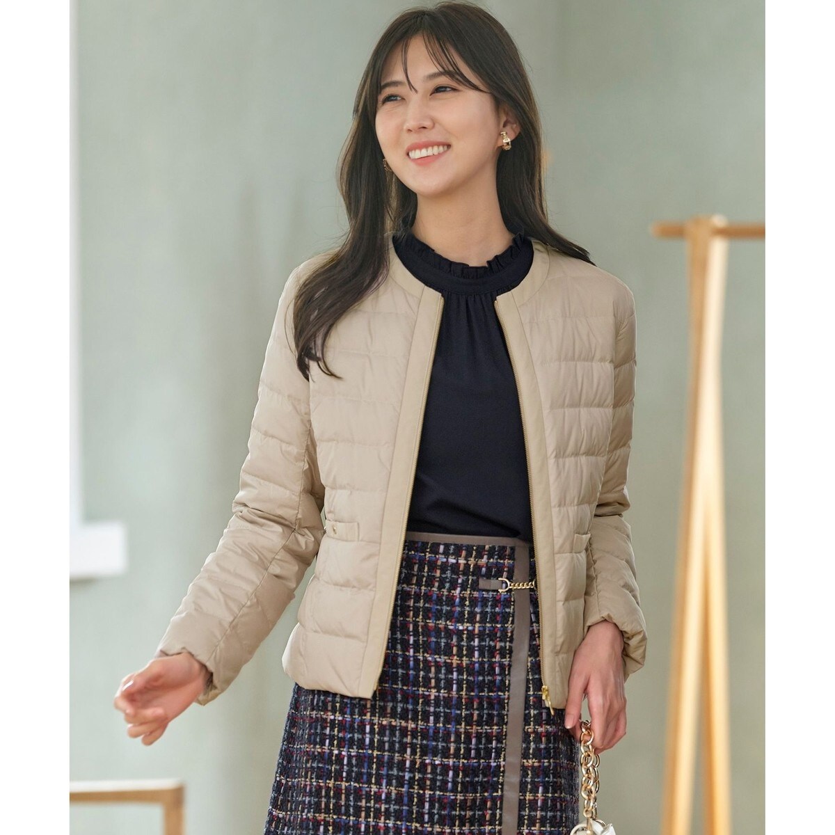 撥水・洗える】2WAYノーカラーダウン ジャケット | エニィスィス(ANY