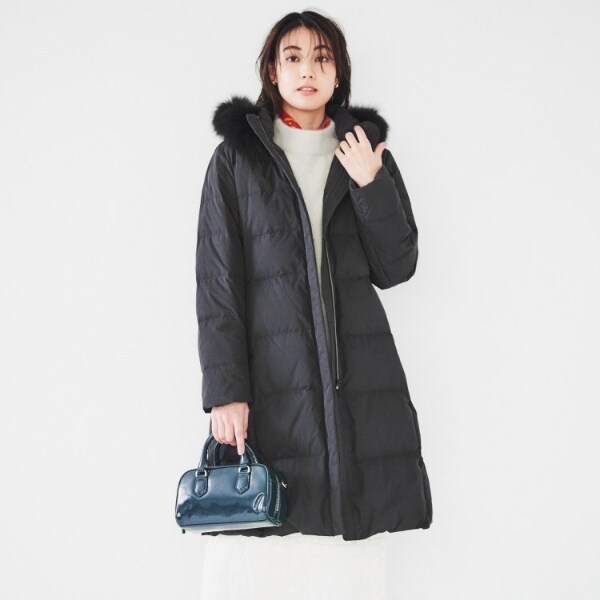 撥水／洗える／フード取り外し】ファー付きロングダウンコート | アン