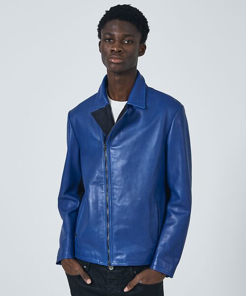 セール】 【レザー×デニム】セミダブル ライダース ジャケット