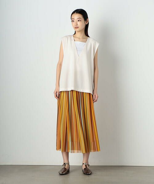 セール】 ストライプ チュール スカート （ロング・マキシ丈スカート