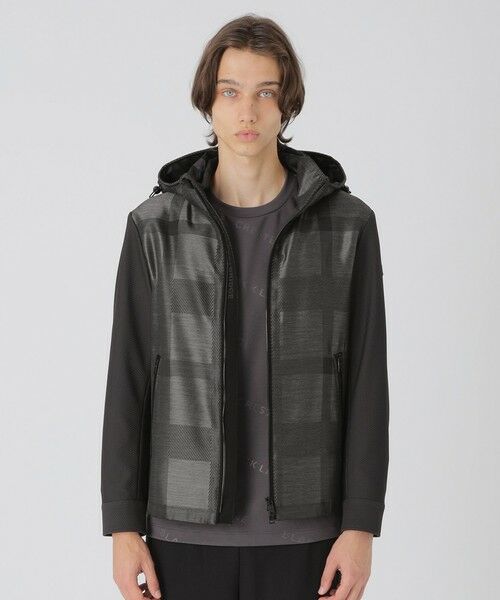 セール】 【BLACK lab.】シャドーチェックハイブリッドパーカー